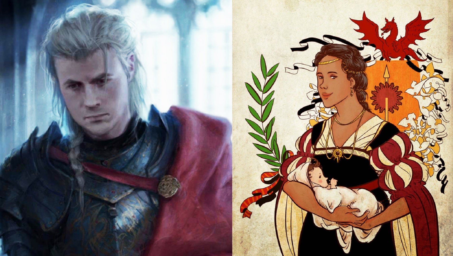 credit: Karla Ortiz (Rhaegar), JulianaP (Elia) 